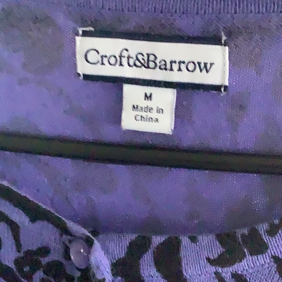 Cardigan by Croft & Barrow button down purple and black floral size medi… - Picture 4 of 6